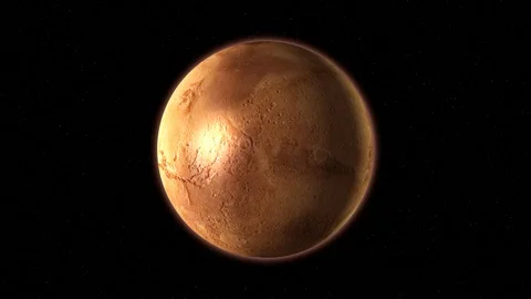 Mars, the red planet, with atmosphere, dark background, centrally placed 库存影片 113955087