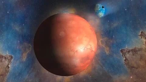 Mars, The red planet. Stock Illustration