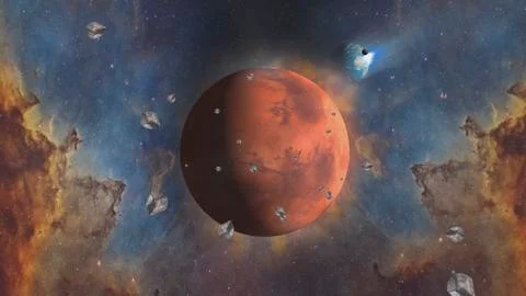 Mars, The red planet. Stock Illustration