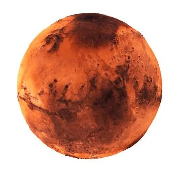 Mars Red Planet Isolated on white background Stock Illustration