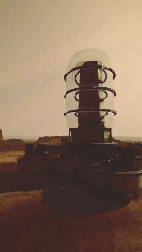 Mars research base designed for exploration and science operations Stock Footage 312626787
