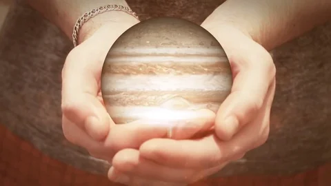 The mars revolves in man hands 스톡 동영상 69859013