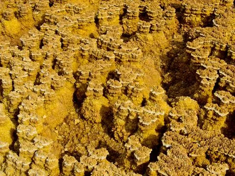 Mars like rock patterns in Danakil Depression in Ethiopia. Stock Photos