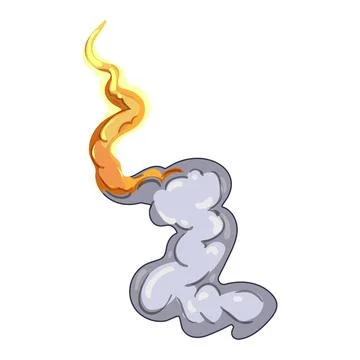 Mars rocket launch smoke cartoon vector illustration Stock Illustration