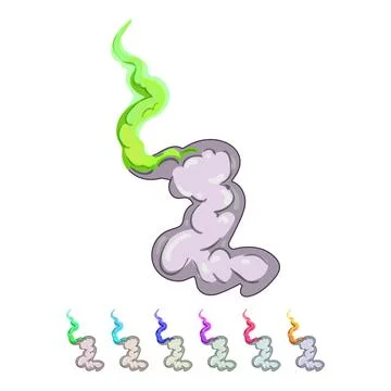 Mars rocket launch smoke cartoon vector graphic Stock Illustration