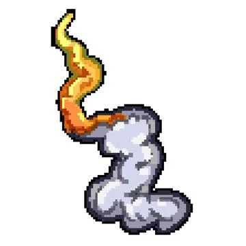 Mars rocket launch smoke pixel art vector illustration Stock Illustration