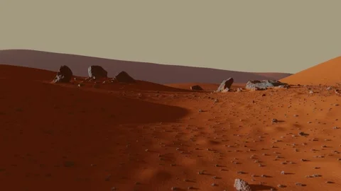 Mars rocks and mountains realistic 3D rendered scene UHD 4K Stock Footage 146359450