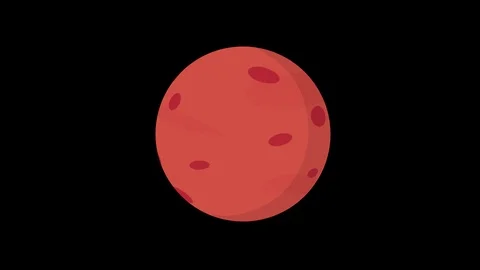 Mars Rotating - Flat Animation 4k video Stock Footage 119573143