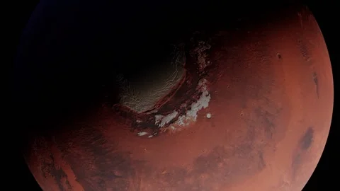 Mars rotating pole view Stock Footage 146569588