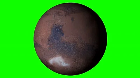 Mars Rotating on Solid Green Background. Loopable 스톡 동영상 67561097