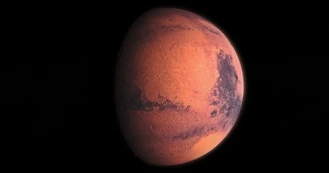 Mars is rotating in space - in 2/3 light phase Stock Footage 101020727
