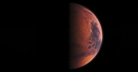 Mars is rotating in space - half light phase Stock Footage 101020439