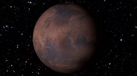 Mars Rotating on Star Backgrund. Loopable Stockbeeldmateriaal 67561169