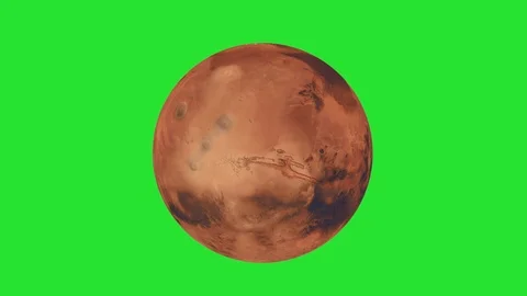 Mars Rotation 4k in Chroma Key Stock Footage 125208792