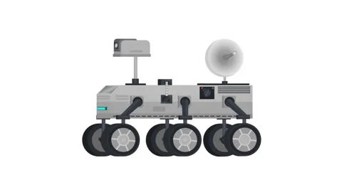 Mars Rover. Animation of the space Rover. Cartoon Stock Footage 135506111
