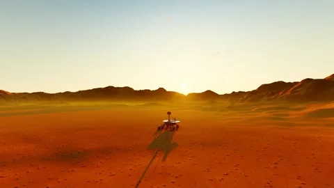 Mars rover is conducting exploration Stock Footage 339642714