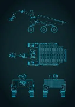 Mars rover drawings Stock Illustration