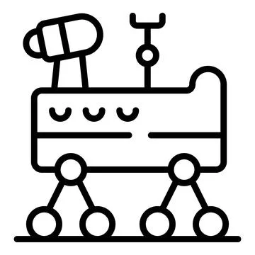 Mars rover exploring martian surface, gathering data, and conducting research Stock Illustration