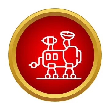 Mars rover exploring outer space line icon Stock Illustration
