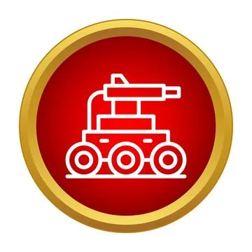 Mars rover exploring planet surface icon concept Stock Illustration