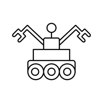 Mars rover icon element of space icon for mobile concept and web apps. Thin l Illustrazione stock