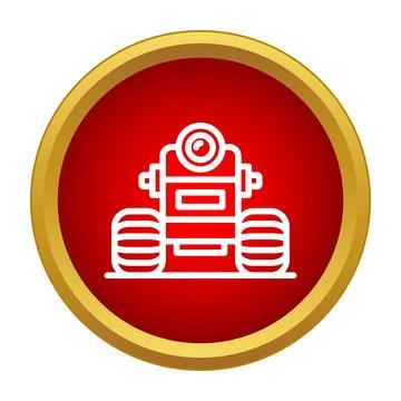 Mars rover icon exploring planetary science and technology Stock Illustration