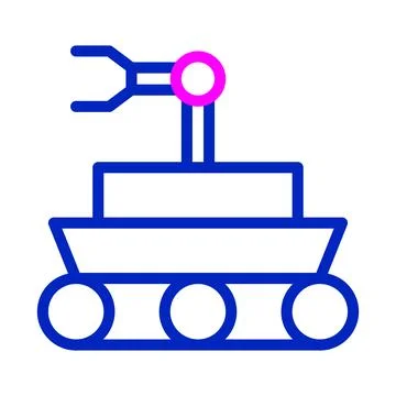 Mars rover icon with robotic arm illustration Stock Illustration