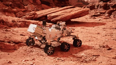 Mars Rover Perseverance exploring the red planet. Elements furnished by NASA. Stock Footage 162584810
