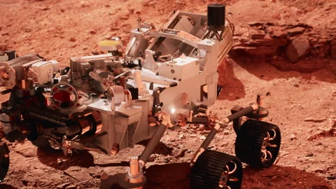 Mars Rover Perseverance exploring the red planet. Elements furnished by NASA. Stock Footage 163952379