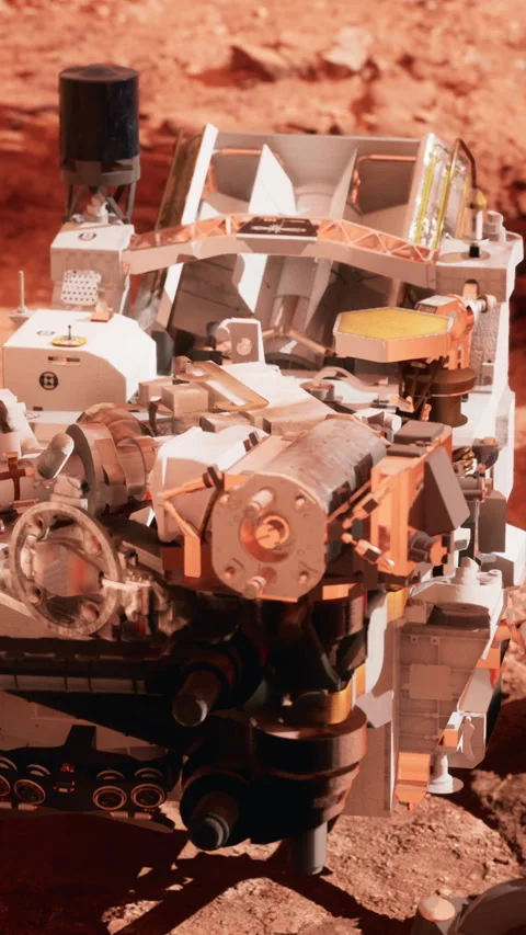 Mars Rover Perseverance exploring the red planet. Elements furnished by NASA. Stock Footage 306307094