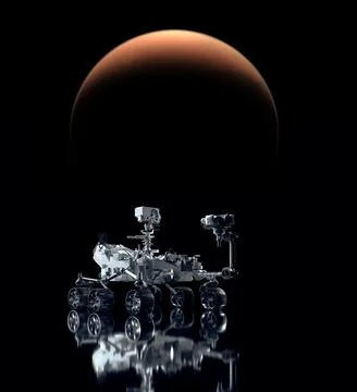 Mars Rover Perseverance exploring the red planet. 2021 Illustrazione stock