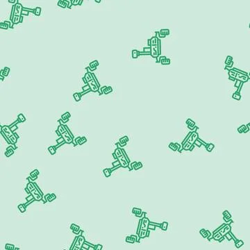 Mars rover planet line vector seamless pattern Stock Illustration