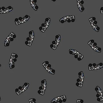 Mars rover planet vector seamless pattern Stock Illustration