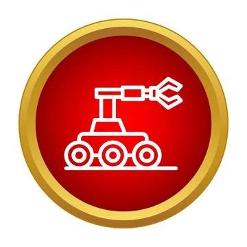 Mars rover robot exploring space mission icon Stock Illustration