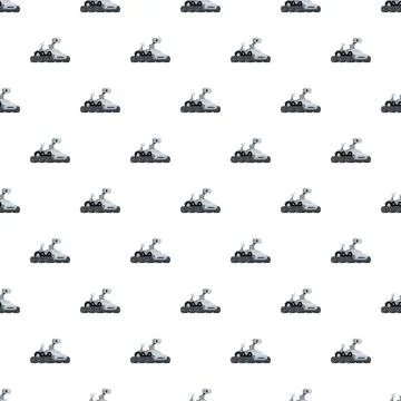 Mars rover robots exploring space seamless pattern Stock Illustration