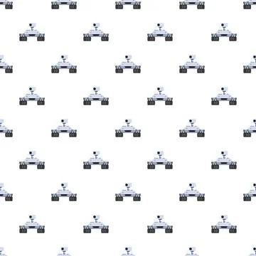 Mars rover robots exploring space seamless pattern Illustrazione stock