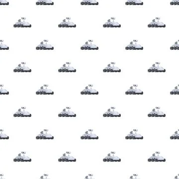 Mars rover robots repeating pattern on white background Stock Illustration