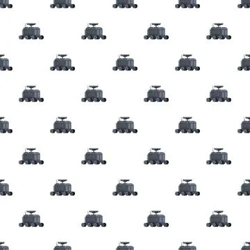 Mars rover robots repeating pattern on white background Stock Illustration