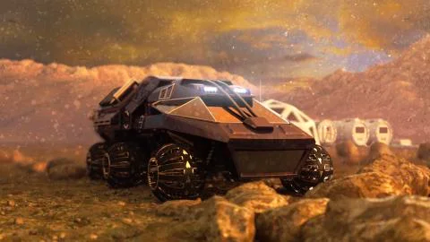 Mars Rover Space Travel Stock Illustration