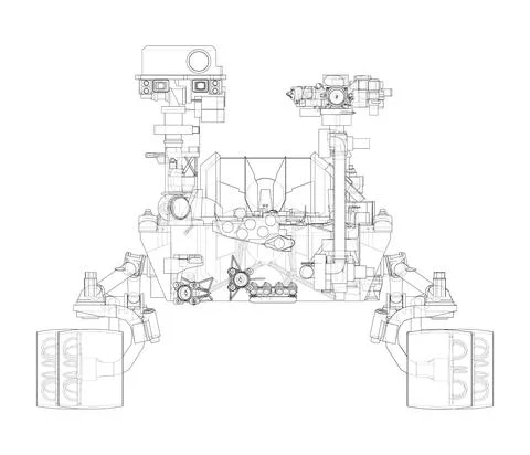 Mars Rover. Vector rendering of 3d Illustrazione stock
