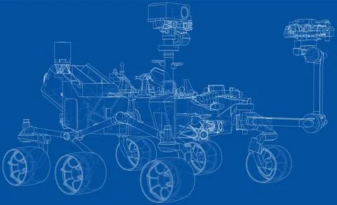 Mars Rover. Vector rendering of 3d Stock Illustration