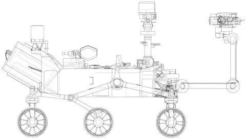 Mars Rover. Vector rendering of 3d Stock-Illustration