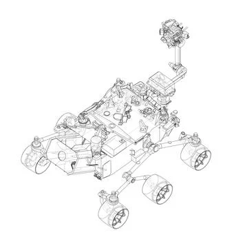 Mars Rover. Vector rendering of 3d Stock Illustration