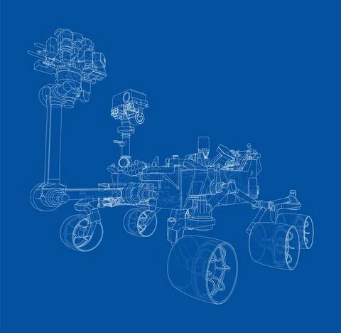 Mars Rover. Vector rendering of 3d Stock Illustration