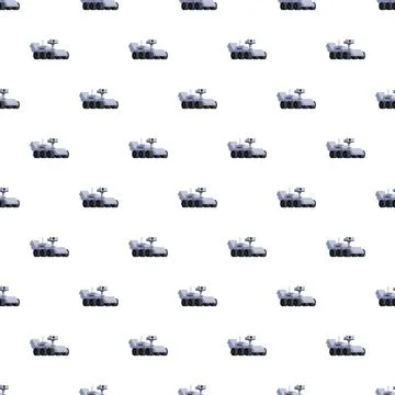 Mars rover vehicle exploring space seamless pattern Stock Illustration