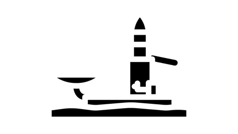 Mars sample return mission planet glyph icon animation Stock Footage 326745367