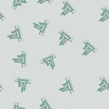Mars sample return mission planet line seamless pattern 库存插图