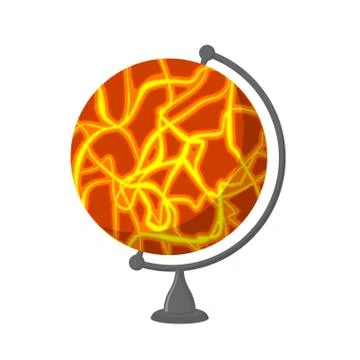 Mars School Globe. Planet geographical sphere. Model of red planet. Astrono.. イラスト素材