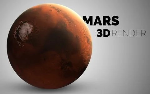Mars. Set of solar system planets rendered in 3D. Elements of this image Stock Illustration