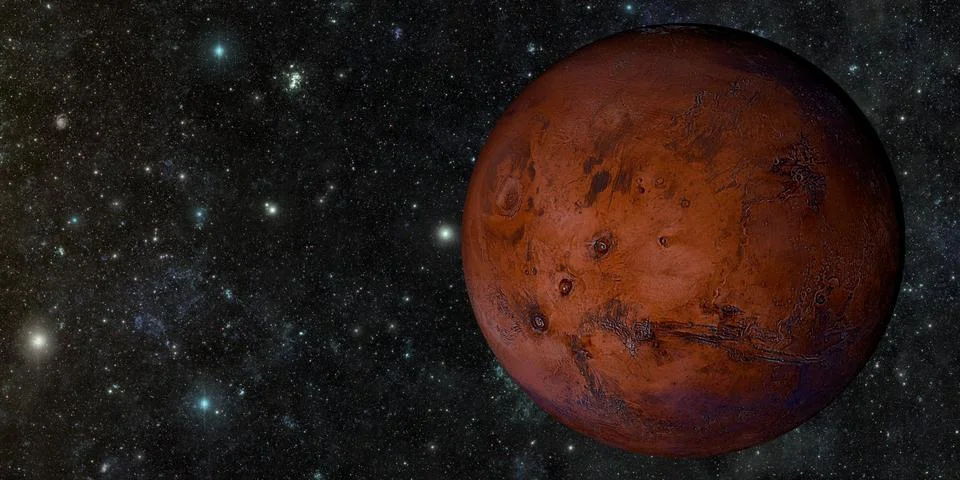 The Mars shot from space Stock Illustration